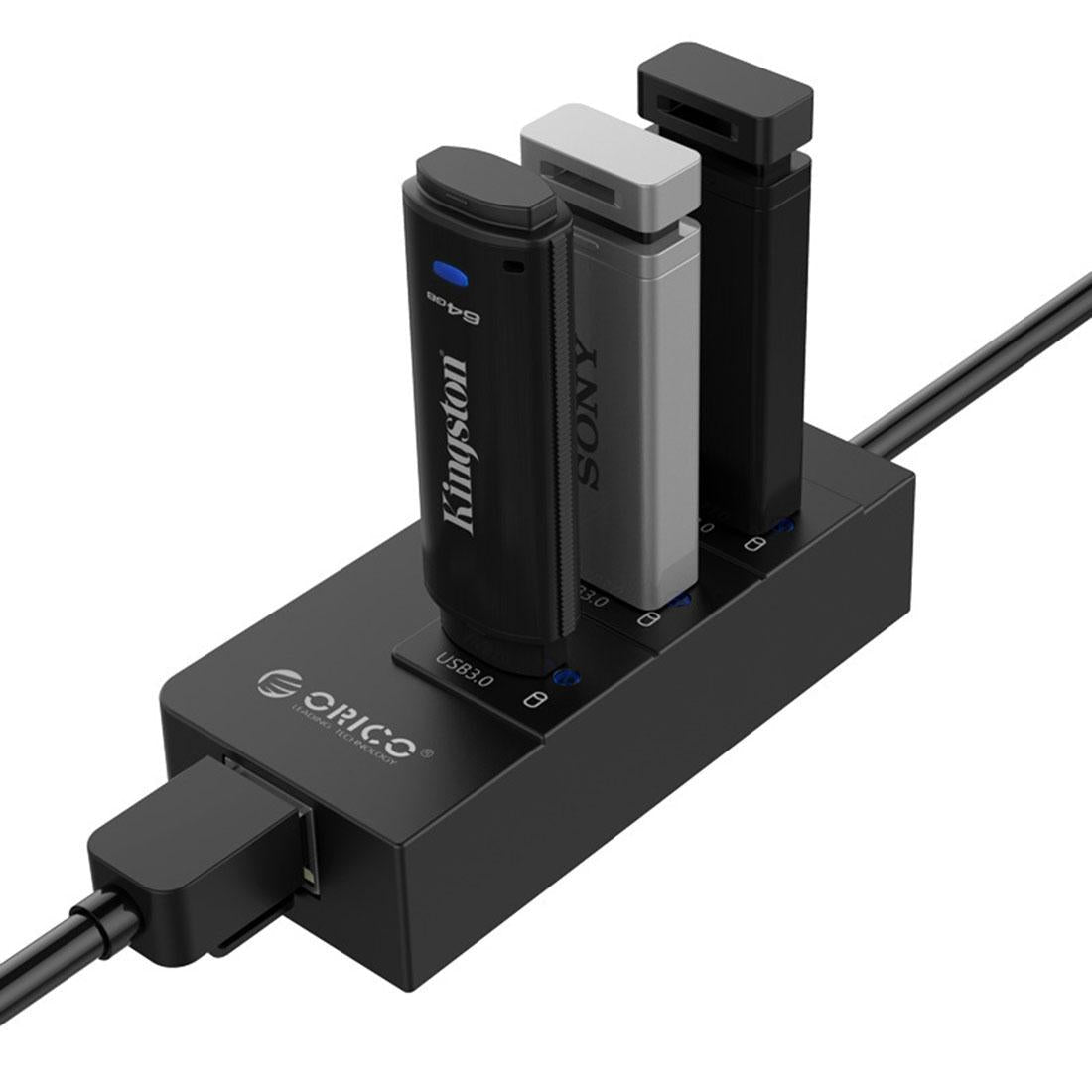 3-Port Usb3.0 Hub With Gigabit Ethernet Black 5