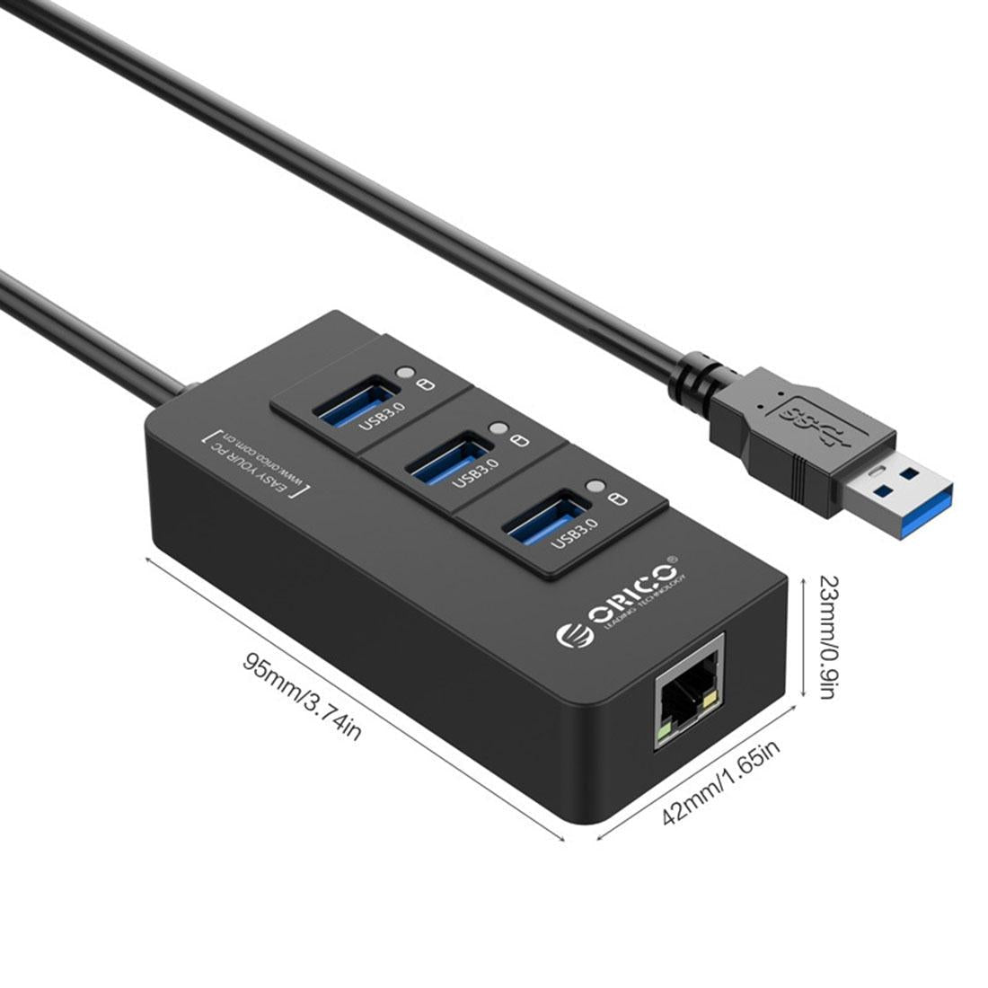 3-Port Usb3.0 Hub With Gigabit Ethernet Black 6