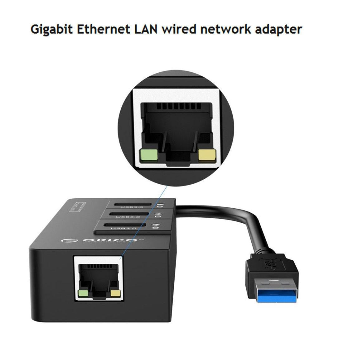 3-Port Usb3.0 Hub With Gigabit Ethernet Black 7