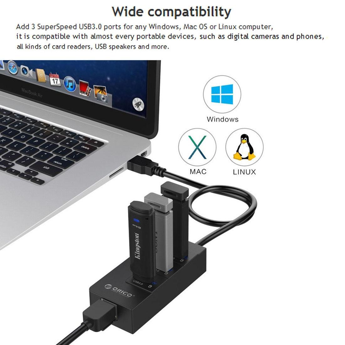 3-Port Usb3.0 Hub With Gigabit Ethernet Black 8