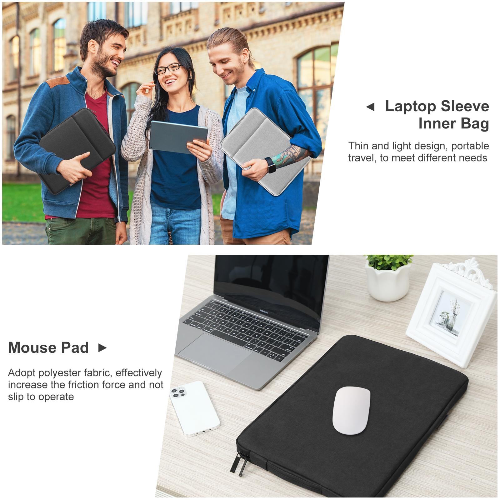 12.5-13.5 Inch Laptop Sleeve Briefcase with Zipper and Handle - Black 9