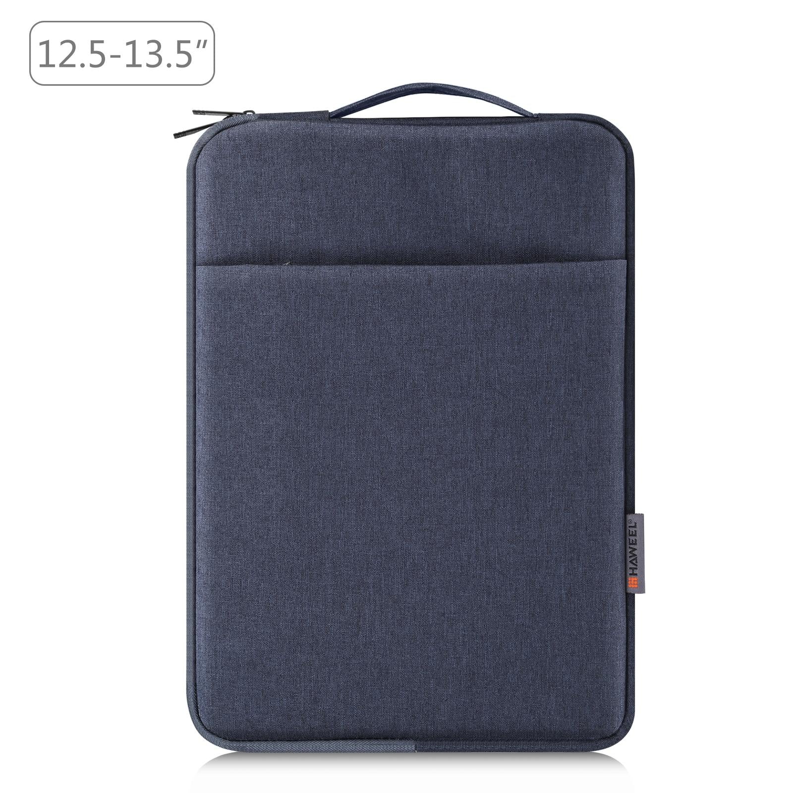 12.5-13.5 Inch Laptop Sleeve Briefcase with Zipper and Handle - Black 11