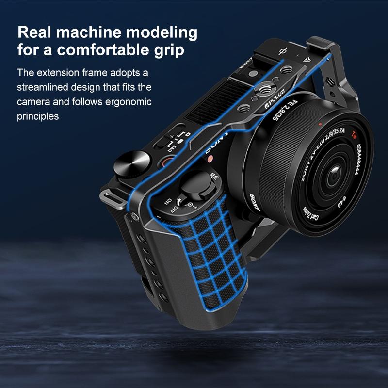 Camera Cage Stabilizer - Black Metal for Sony Zv-E10 Ii 5