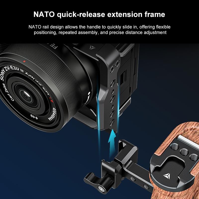 Camera Cage Stabilizer - Black Metal for Sony Zv-E10 Ii 8