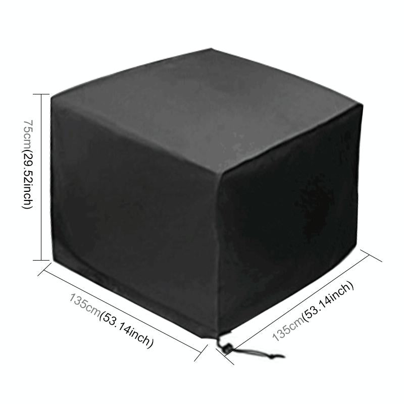 Waterproof Outdoor Furniture Cover - 210d Oxford Cloth - Anti-uv & Dust-proof - Fits 135x135x75cm - Black 3