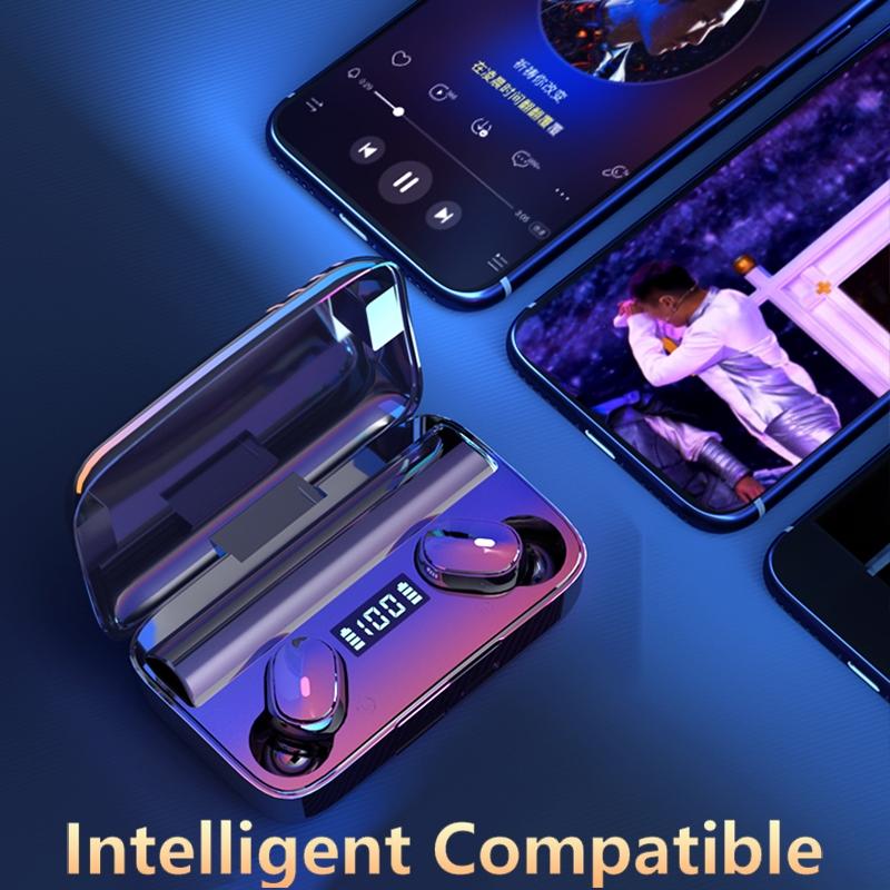 Wireless Earbuds with Noise Cancellation & Magnetic Charging - Led Display 4
