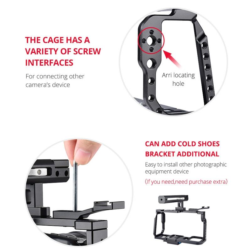 Video Camera Cage Stabilizer For Dji Bmpcc 4K - Black Handle 7