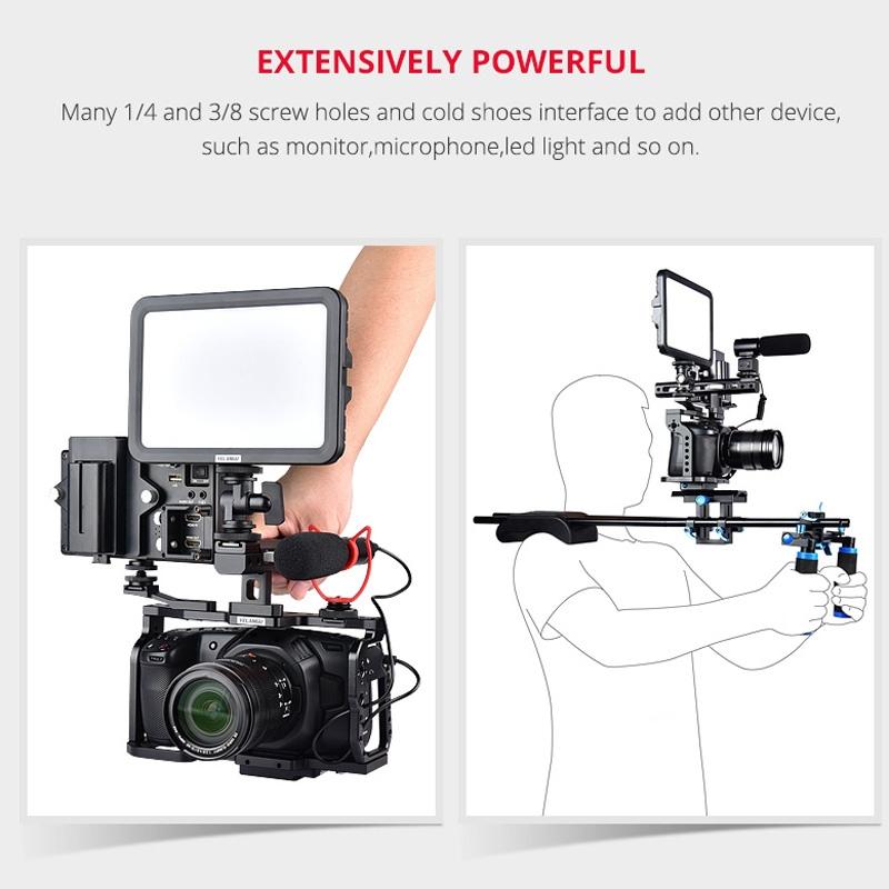 Video Camera Cage Stabilizer For Dji Bmpcc 4K - Black Handle 9