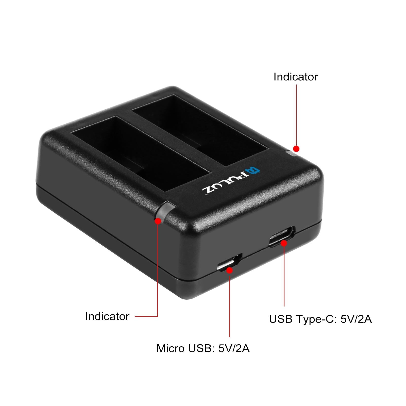 Dual Usb Charger for Gopro Hero 9 / 10 / 11 / 12 - Dual Batteries 5