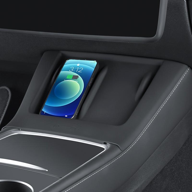 Wireless Charging Silicone Mat for Tesla Model 3 / y Center Console - Black 7