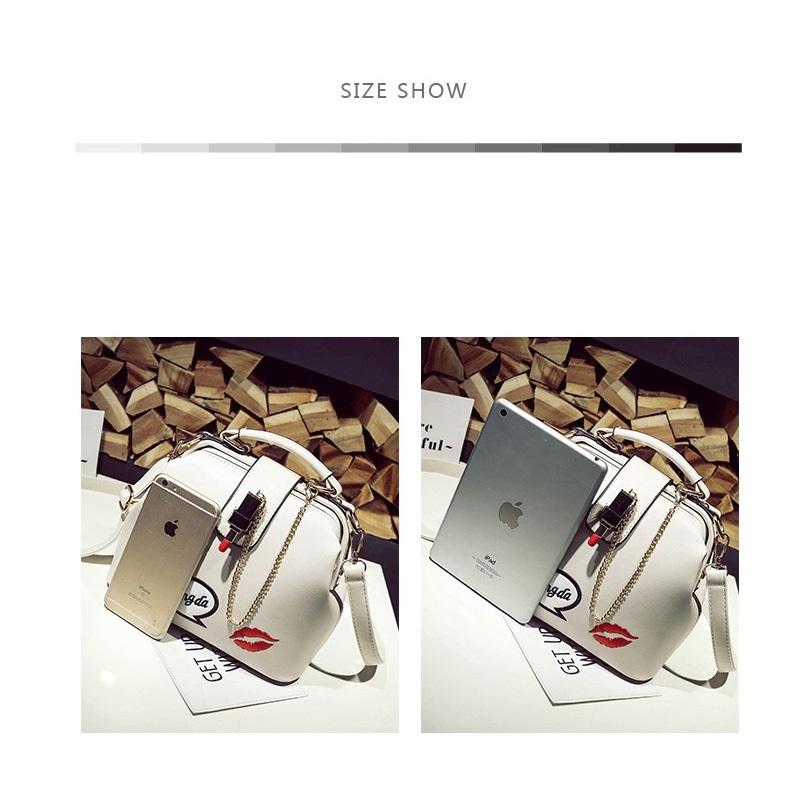 Red Lip Embroidered Doctor Bag L Size 6