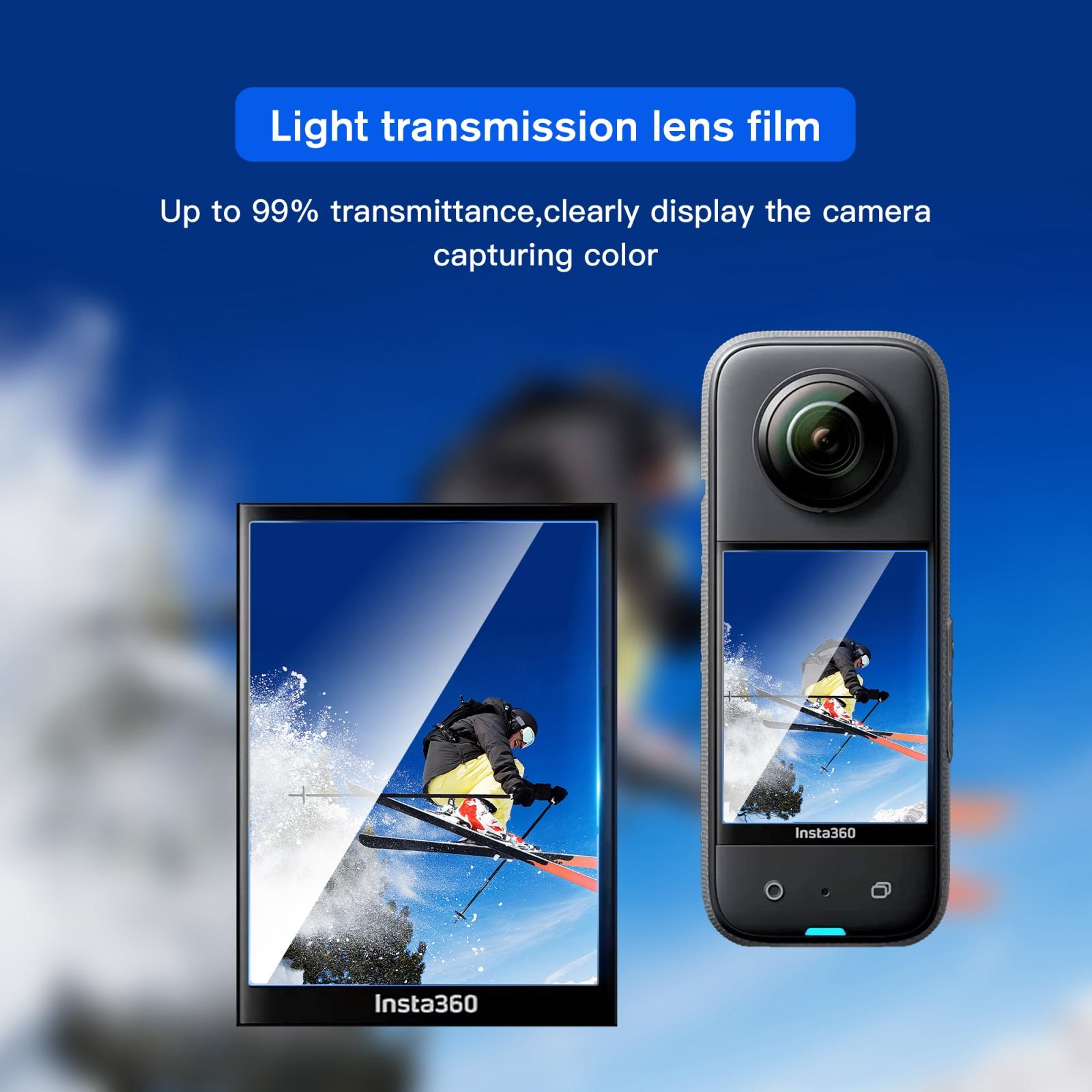 2-pack Tempered Glass Film for Insta360 X3 - Curved Hd 4
