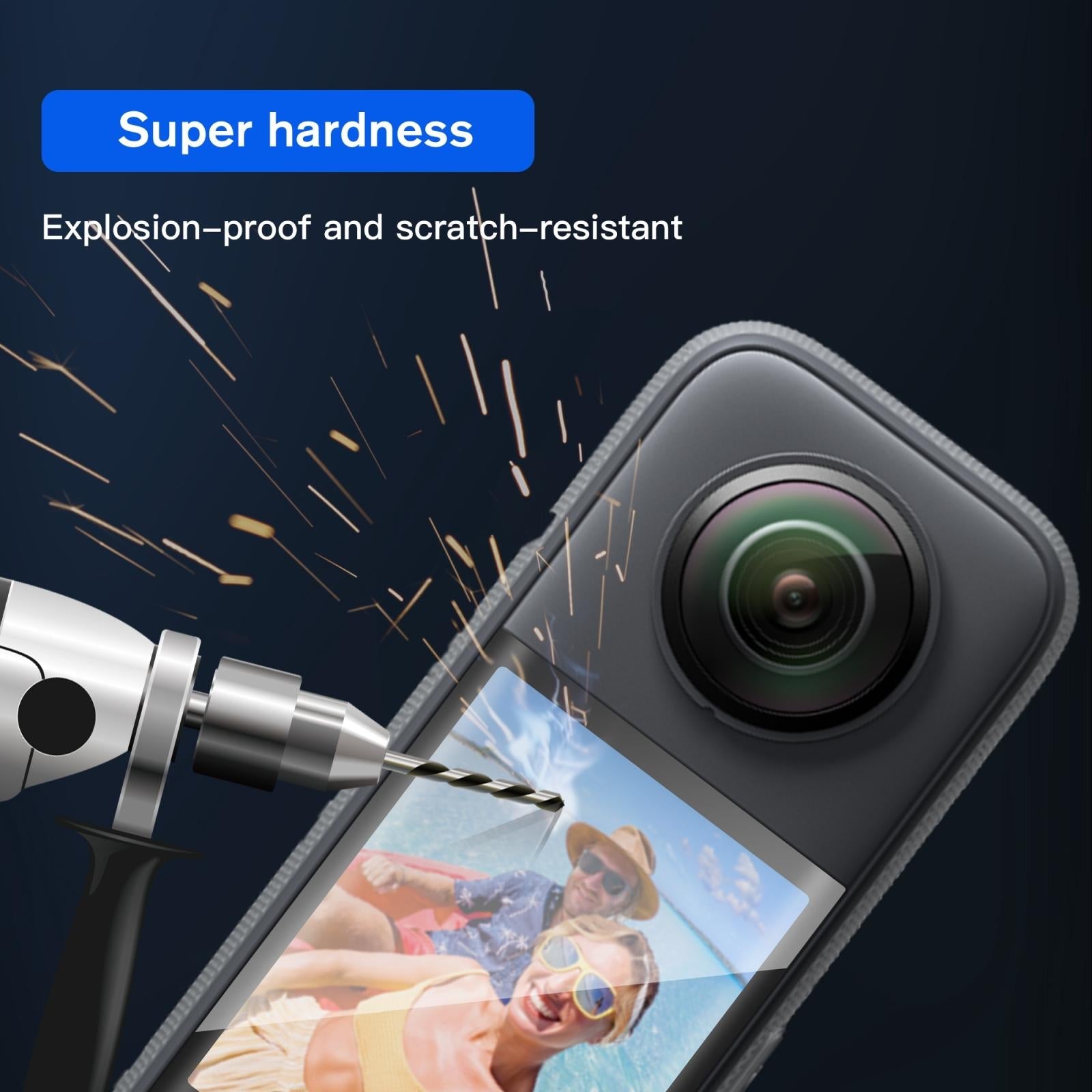 2-pack Tempered Glass Film for Insta360 X3 - Curved Hd 5