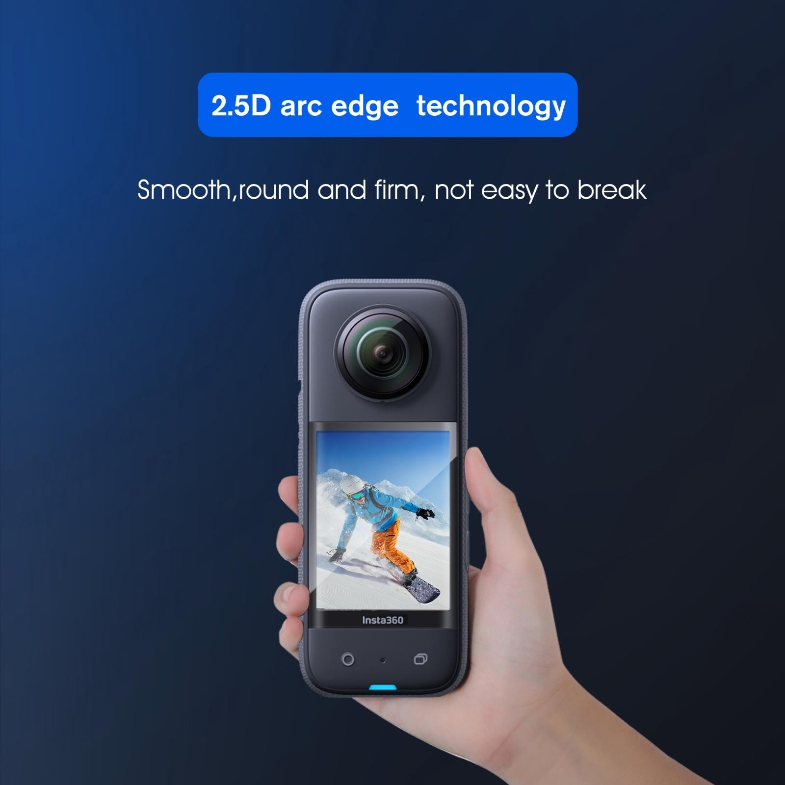 2-pack Tempered Glass Film for Insta360 X3 - Curved Hd 7