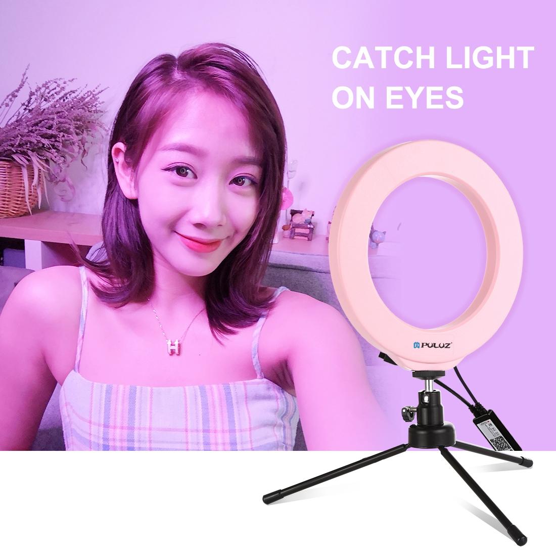 Dimmable 6.2 Usb Rgbw Led Ring Light with Cold Shoe Tripod & Remote - Black 4