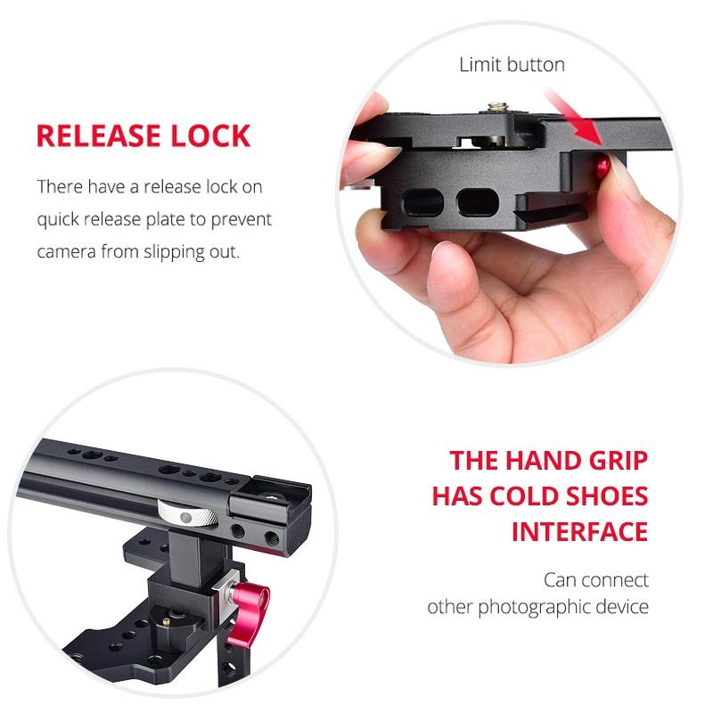 Video Camera Cage Stabilizer - Black Handle 5
