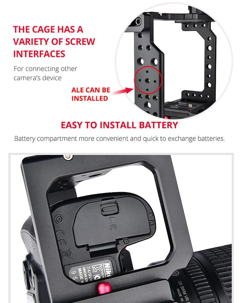 Video Camera Cage Stabilizer - Black Handle 6