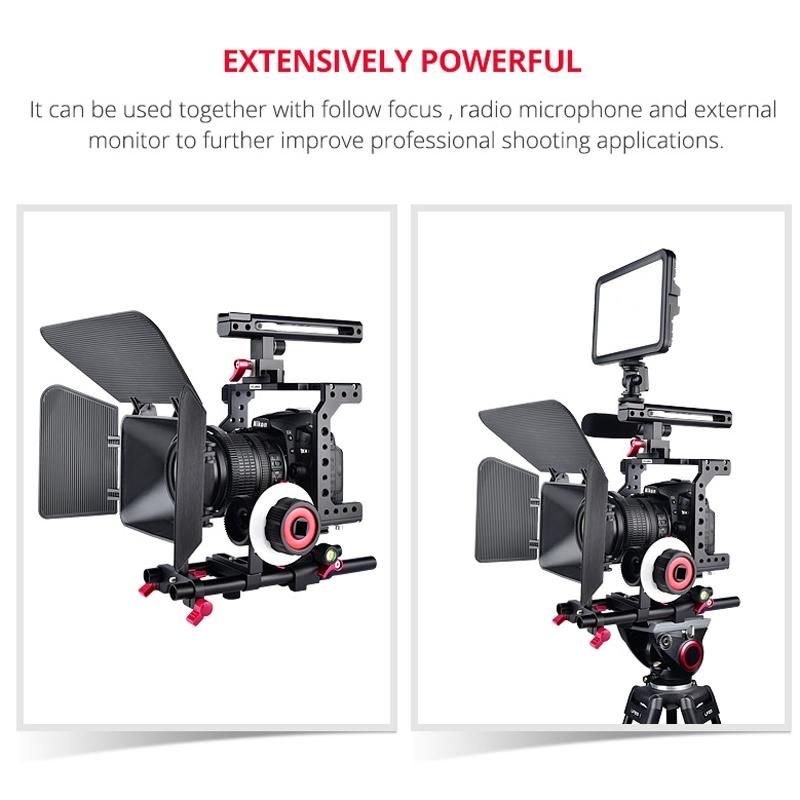Video Camera Cage Stabilizer - Black Handle 7
