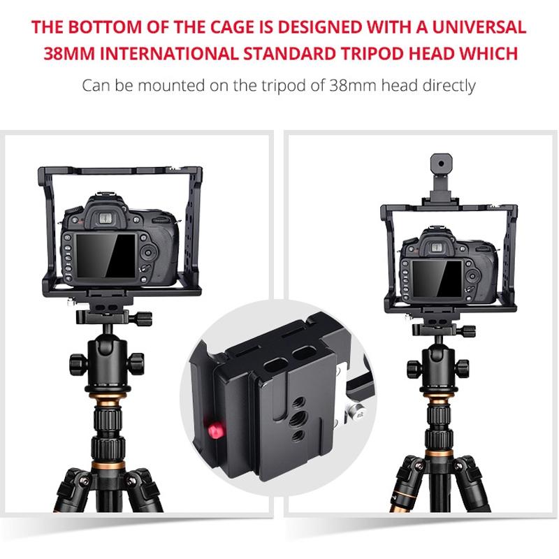 Video Camera Cage Stabilizer - Black Handle 8