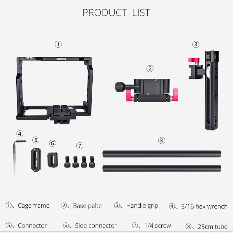 Video Camera Cage Stabilizer - Black Handle 11