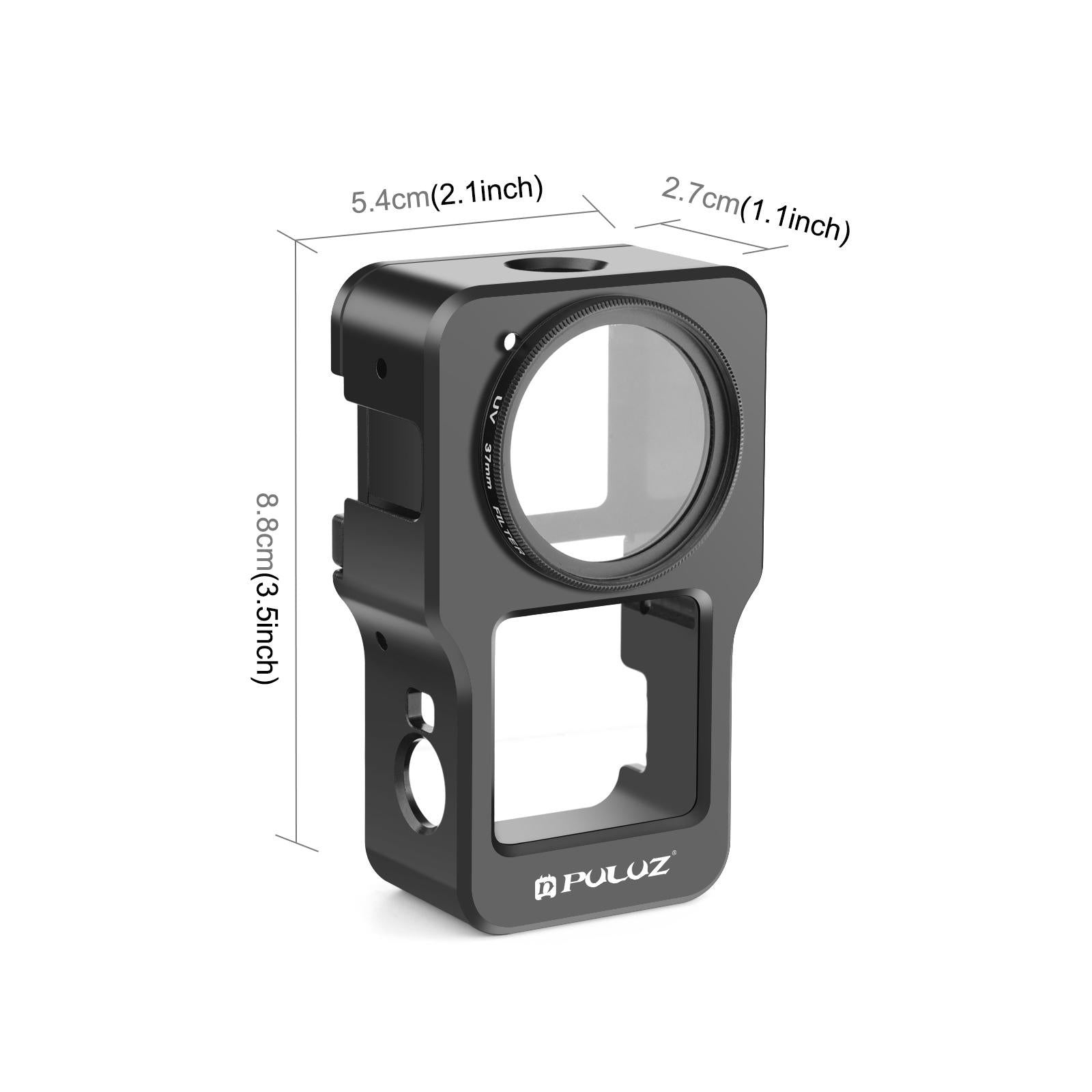 Aluminum Cage for Dji Action 2 - Cnc Alloy - Black 3