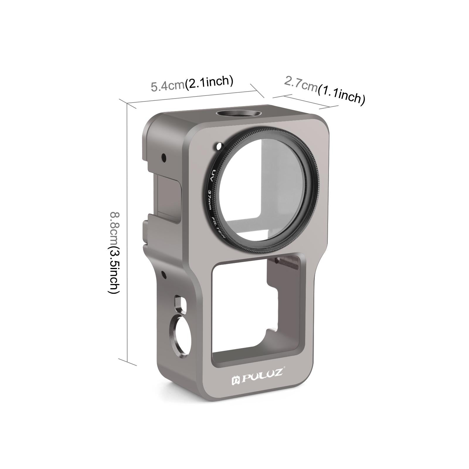 Aluminum Cage for Dji Action 2 - Cnc Alloy - Black 10