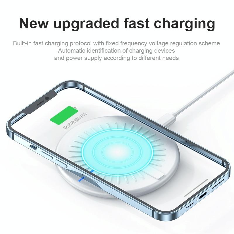 15W Round Wireless Fast Charger 964 Shape - Black 5