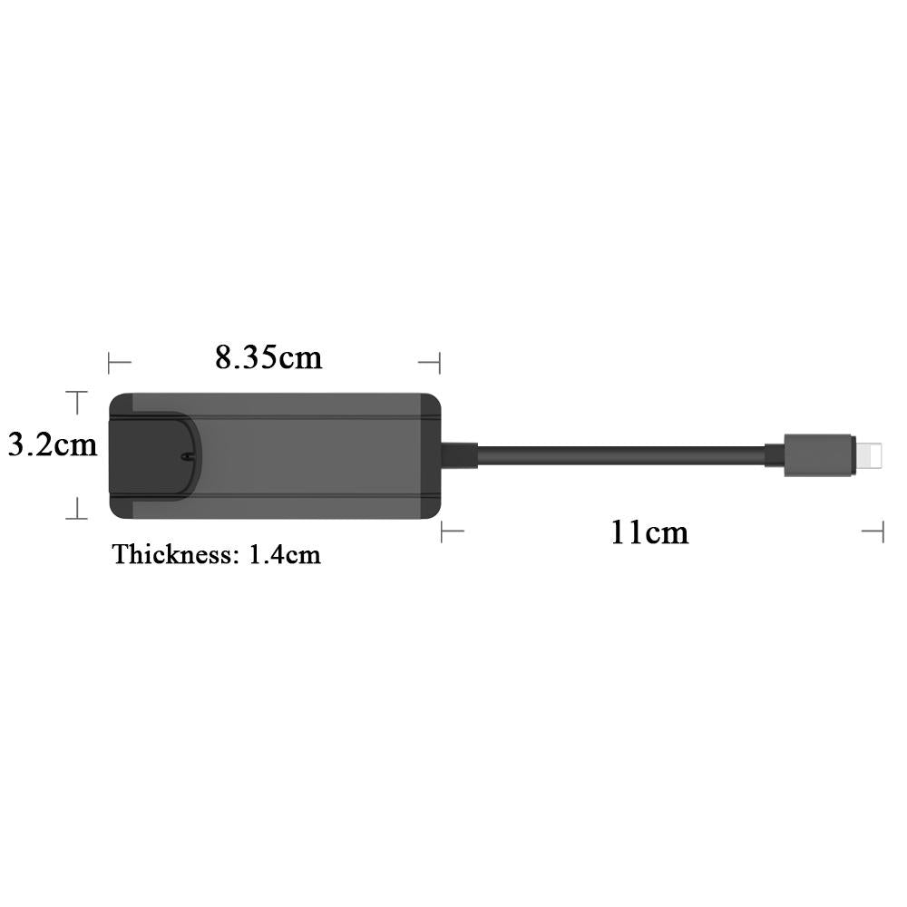 8Pin To Rj45 Usb 2.0 Hub Adapter - Black 9