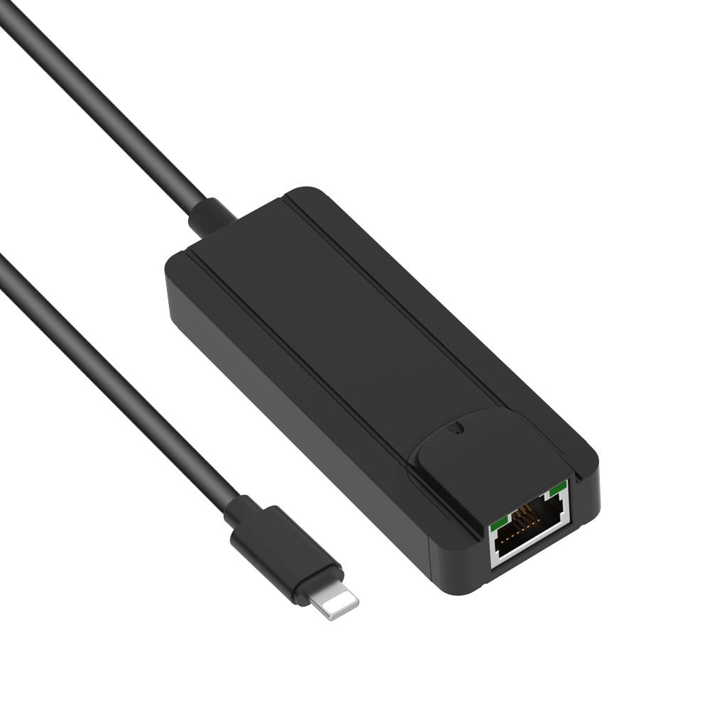 8Pin To Rj45 Usb 2.0 Hub Adapter - Black 12