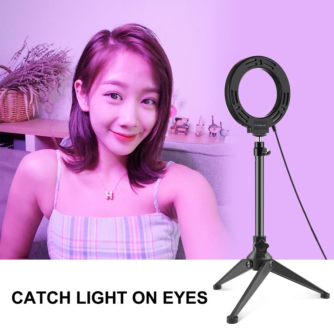 10 Mode Usb Led Ring Light with Tripod Mount and Cold Shoe Ball Head - 4.7 Inch Diameter 3