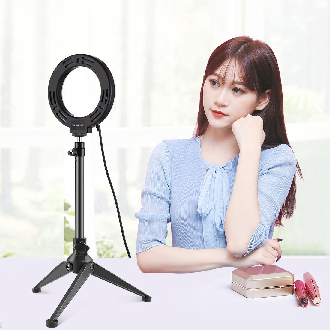 10 Mode Usb Led Ring Light with Tripod Mount and Cold Shoe Ball Head - 4.7 Inch Diameter 4