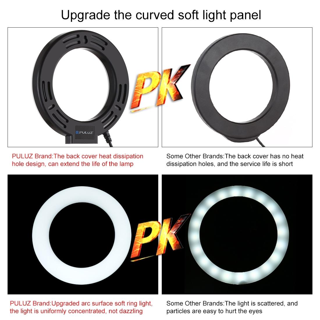 10 Mode Usb Led Ring Light with Tripod Mount and Cold Shoe Ball Head - 4.7 Inch Diameter 11