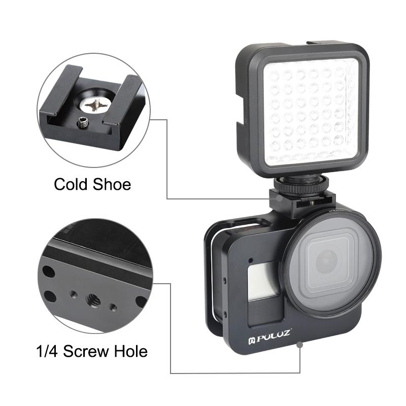Aluminum Protective Cage with 52mm Uv Lens for Gopro Hero8 5