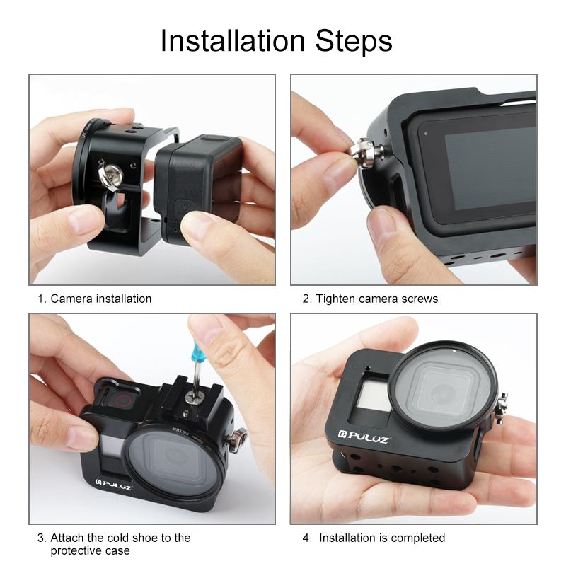 Aluminum Protective Cage with 52mm Uv Lens for Gopro Hero8 9
