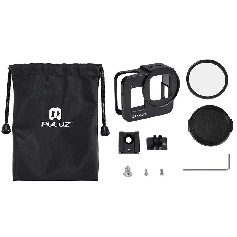 Aluminum Protective Cage with 52mm Uv Lens for Gopro Hero8 10