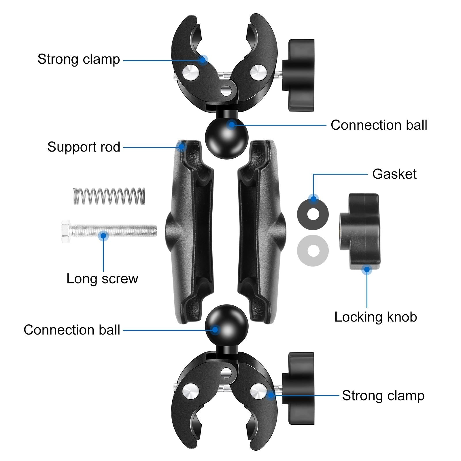 Dualheads Crab Clamp Handlebar Mount for Action Cameras 3