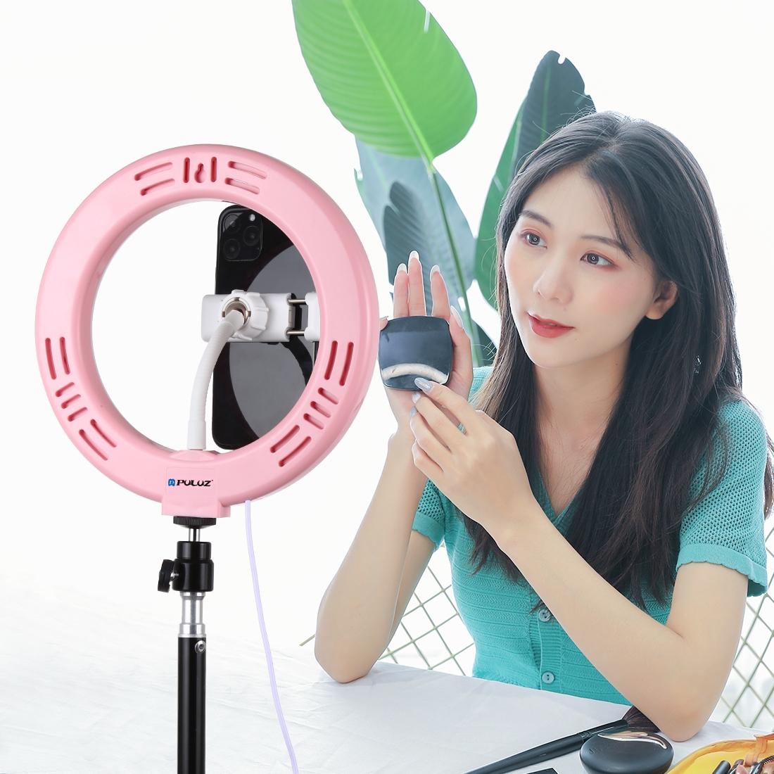 20cm Usb Dual Colour Led Ring Light with Phone Clamp - Black 4