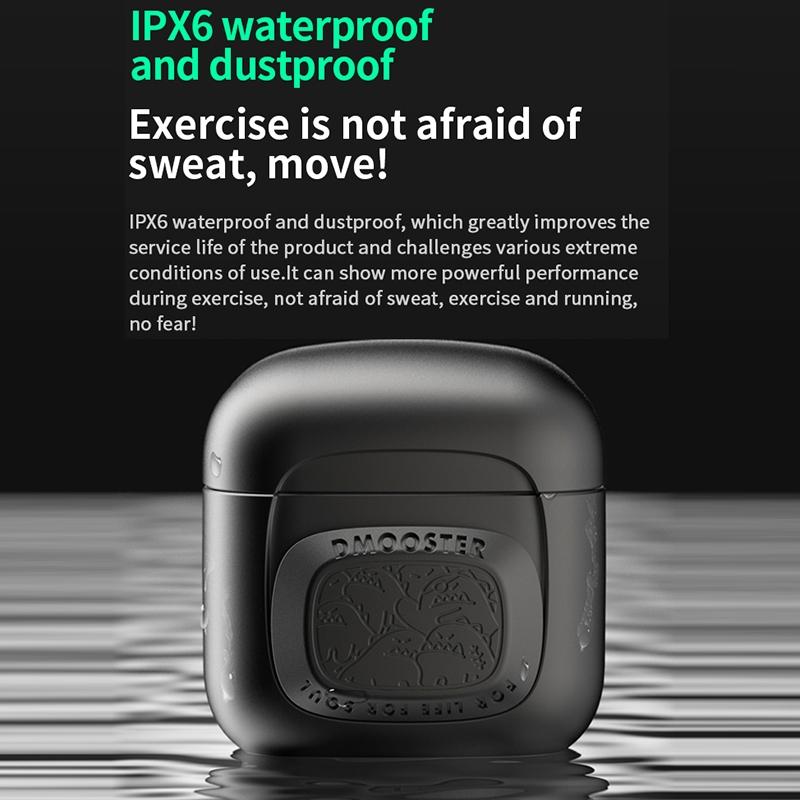 Wireless Bluetooth 5.3 Earphones - Black Ipx6 Edc 5