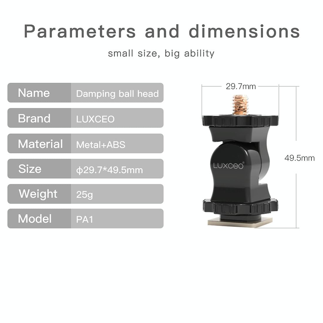 Universal Hot Shoe Damping Ball-Head Camera Bracket - Black 3