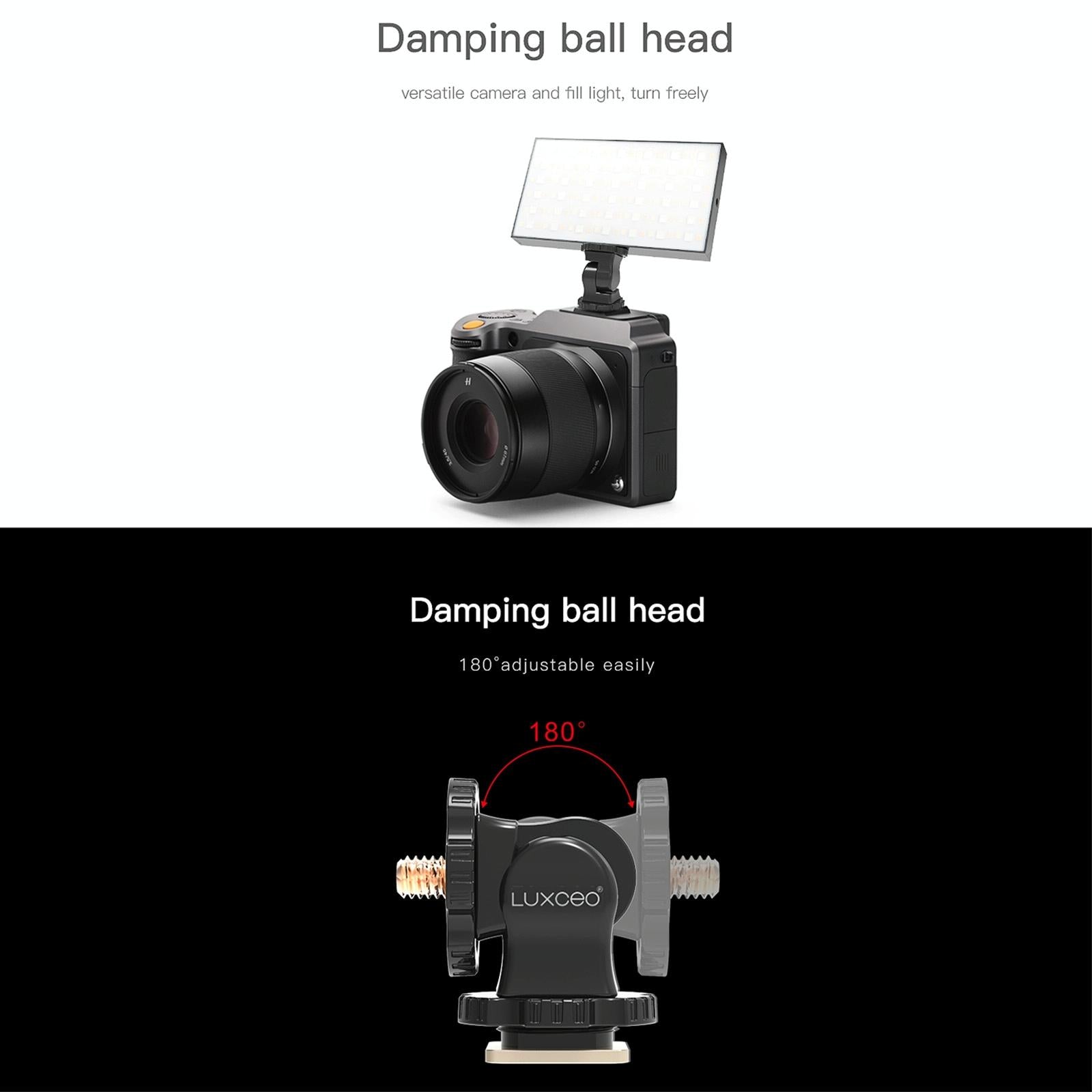 Universal Hot Shoe Damping Ball-Head Camera Bracket - Black 6