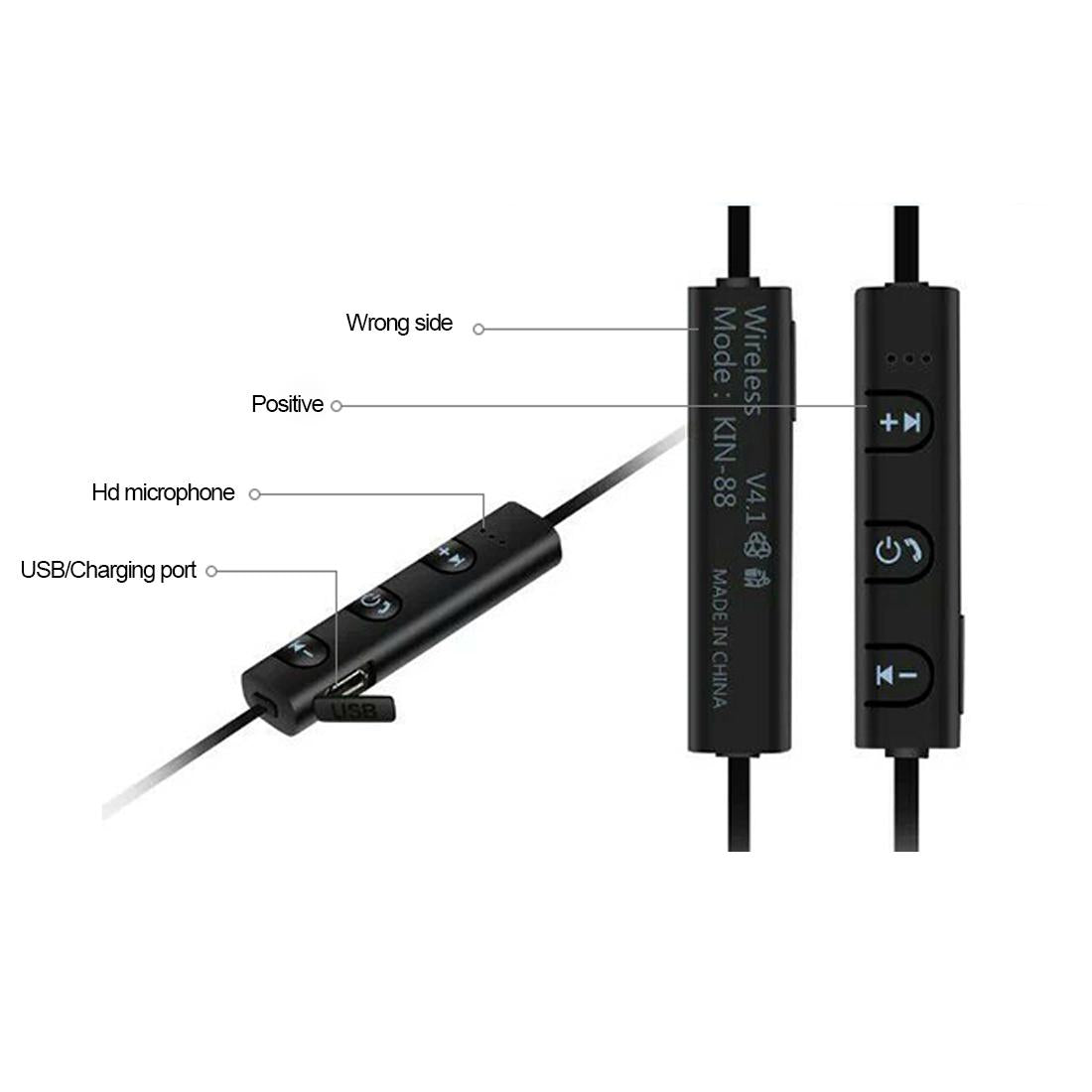 Wireless In-ear Earphones with Mic - Kin-88 - Black 3