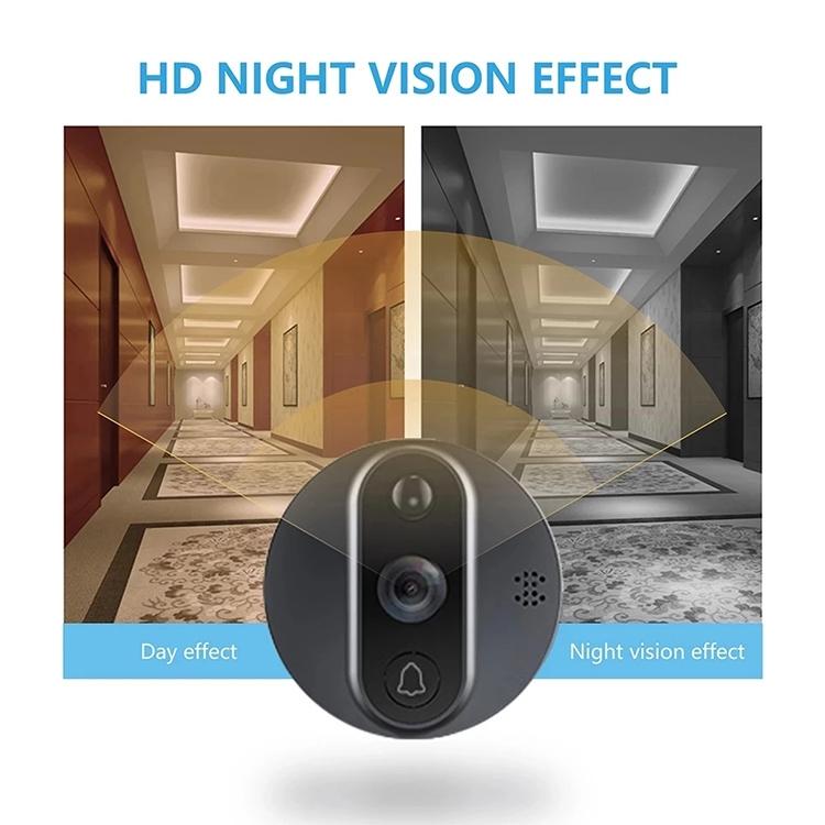 Smart Wifi Video Doorbell - 4.3 Inch Visual Peephole - Black 6