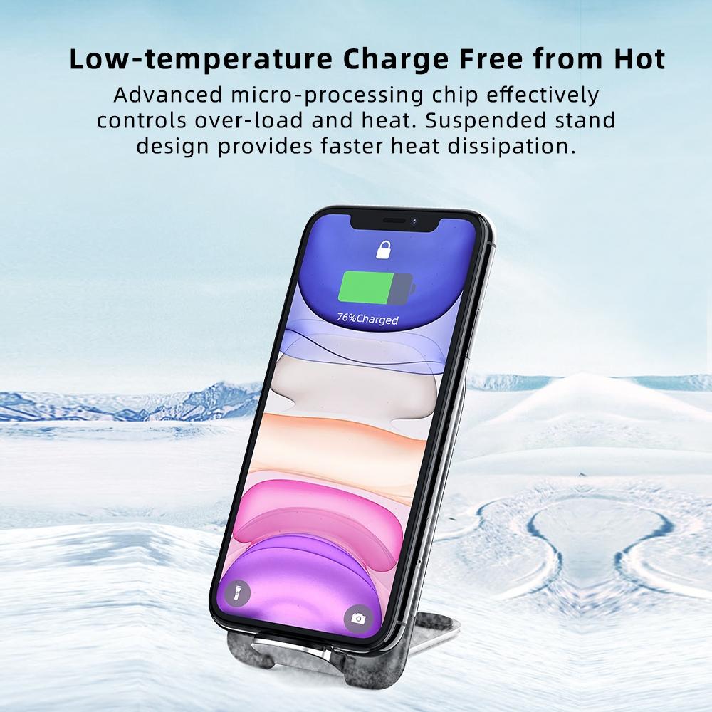Foldable 15W Wireless Charger For Mobile Phones Black 6