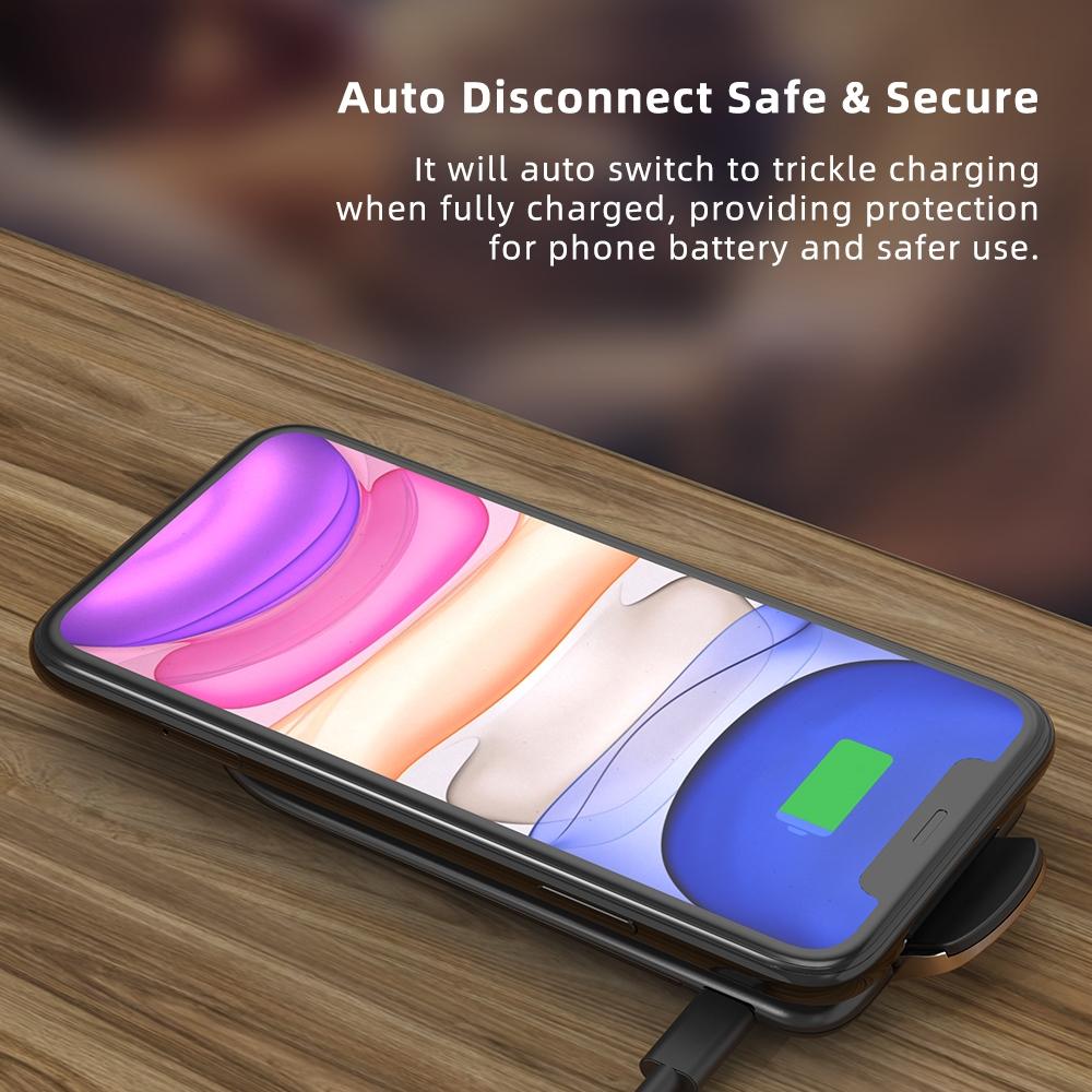 Foldable 15W Wireless Charger For Mobile Phones Black 8