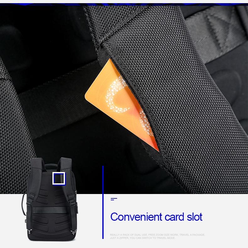 Large Capacity Business Laptop Backpack with Usb - Breathable Black 29x16x44cm 14