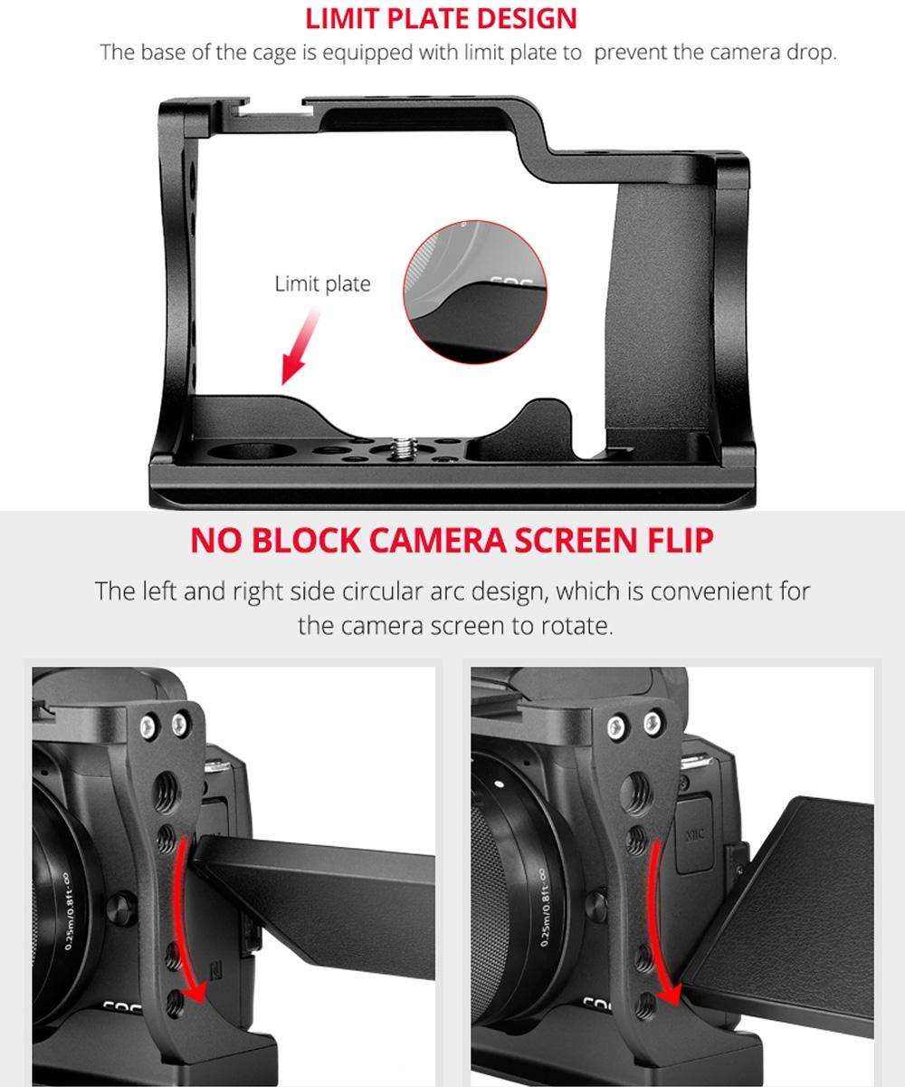 Video Camera Cage Stabilizer For Canon Eos M50 - Black 3