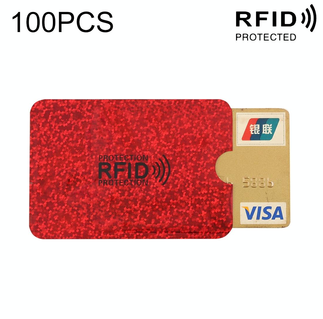 100-pack Aluminum Foil Rfid Blocking Credit Card Case - Golder Grid 4