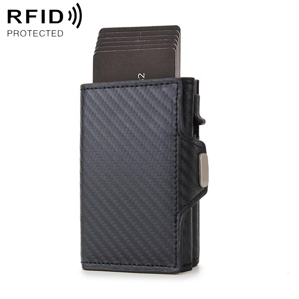 Carbon Fiber Rfid Zipper Card Holder - Sleek and Secure - Carbon Fiber Black 8