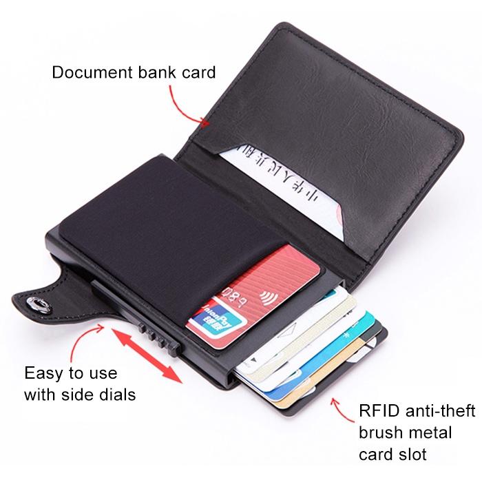 Rfid-blocking Leather Wallet with Card Slots - Carbon Fiber Black 5