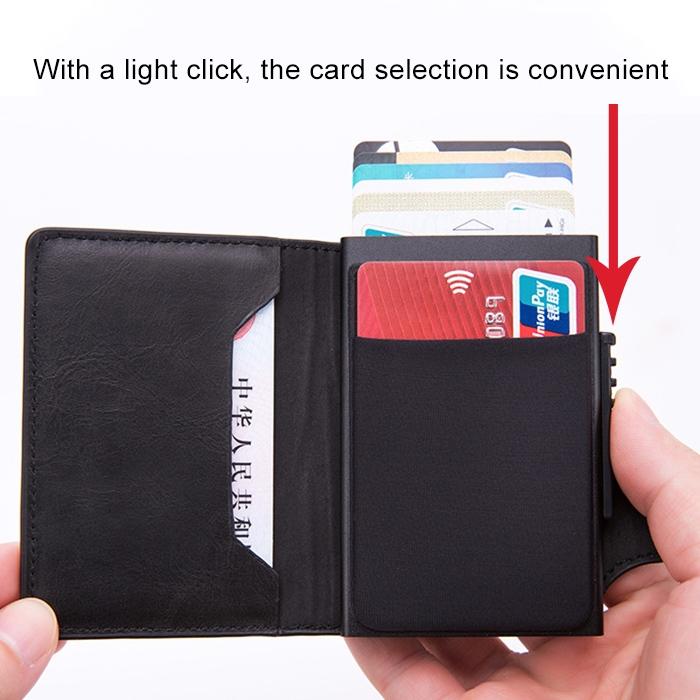 Rfid-blocking Leather Wallet with Card Slots - Carbon Fiber Black 7